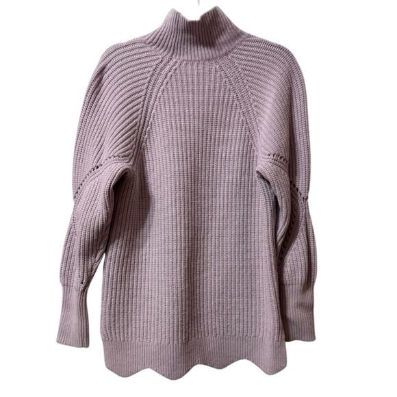 Rebecca Taylor Sweater Knit Wool Mock Neck Lavender Purple Size M - Picture 4 of 6